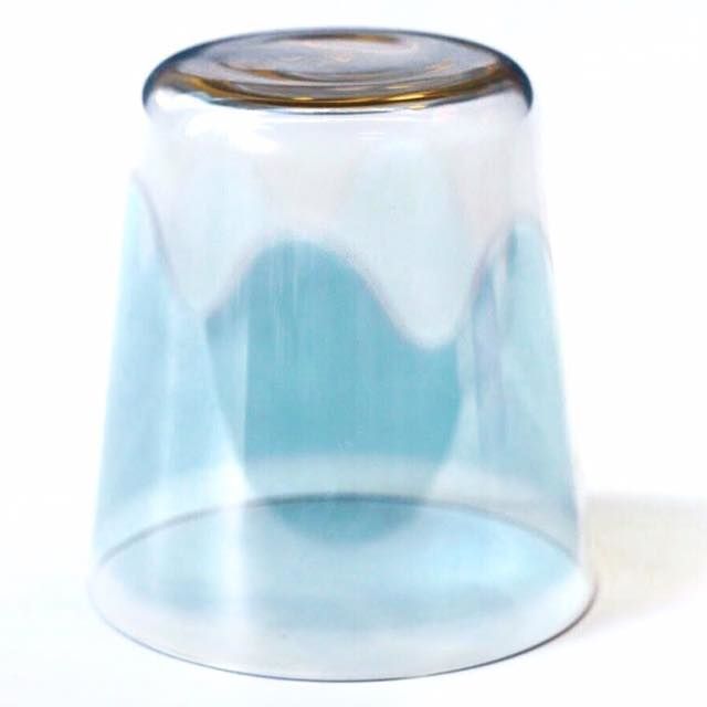 Mount Fuji Translucent Blue Glass Cup
