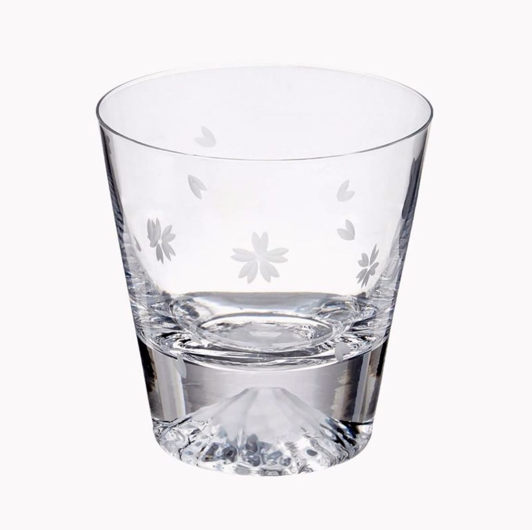 Edo Glass Sakura Mount Fuji Whisky Glass