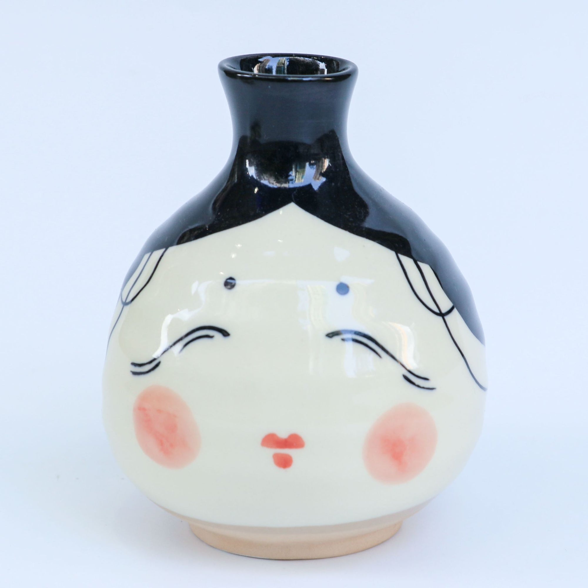Japanese-Style Doll Sake Set (One Flask, One Cup)