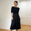Pleated midi skirt