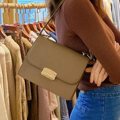 Square Side Bag with Gold Buckle
