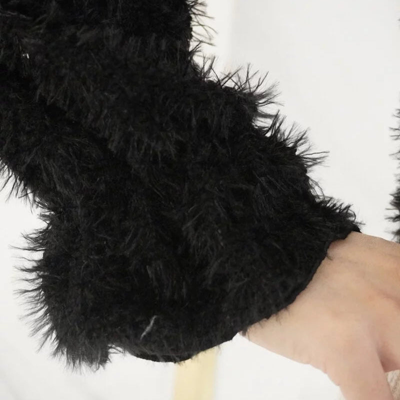 Velvet twisted long sleeve cropped top