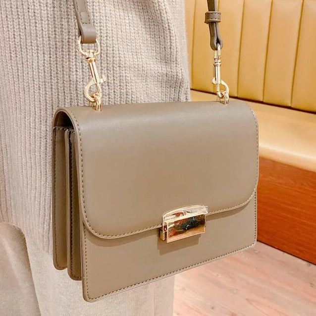 Square Side Bag with Gold Buckle