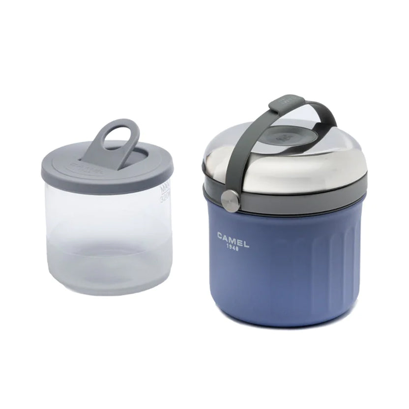Camel Tiffin Food Jar 0.5L S/S in Periwinkle Blue angle view at Grandmama Store in Hong Kong