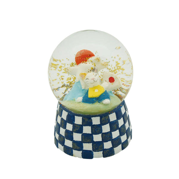 Crystal Globe — Cat Mount Fuji with gold glitter and checkered base at Grandmama Store in Hong Kong