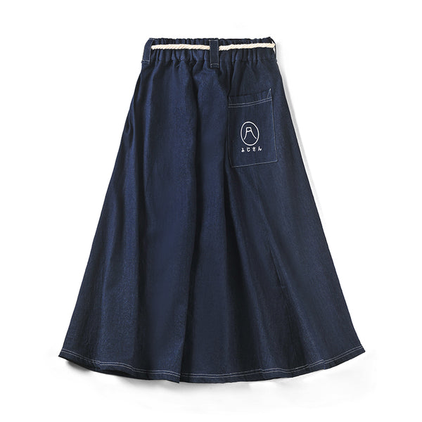 Kamon Denim Dress-Fujisan