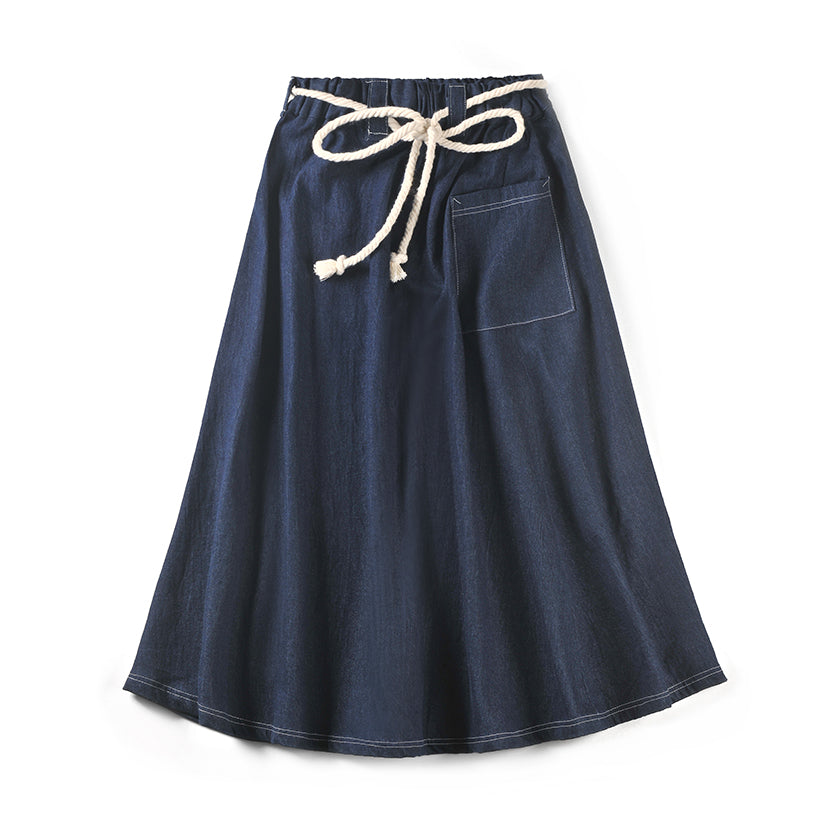 Kamon Denim Dress-Fujisan