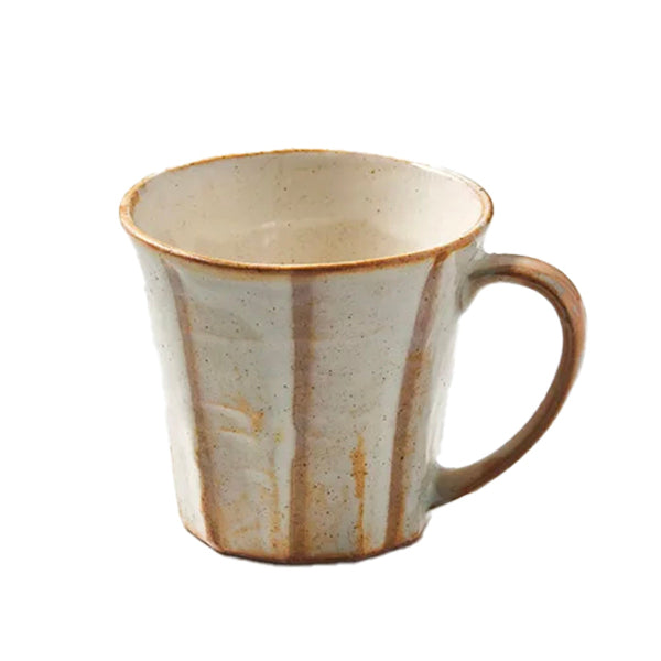 Faceted cream Mino-yaki ceramic coffee cup at Grandmama Store in Hong Kong