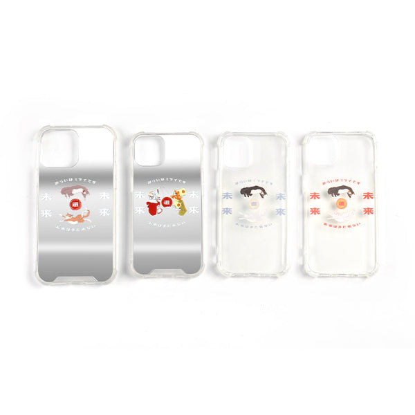 Full lineup of mirror and clear Lazy Cat Phone Cases at Grandmama Store in Hong Kong.