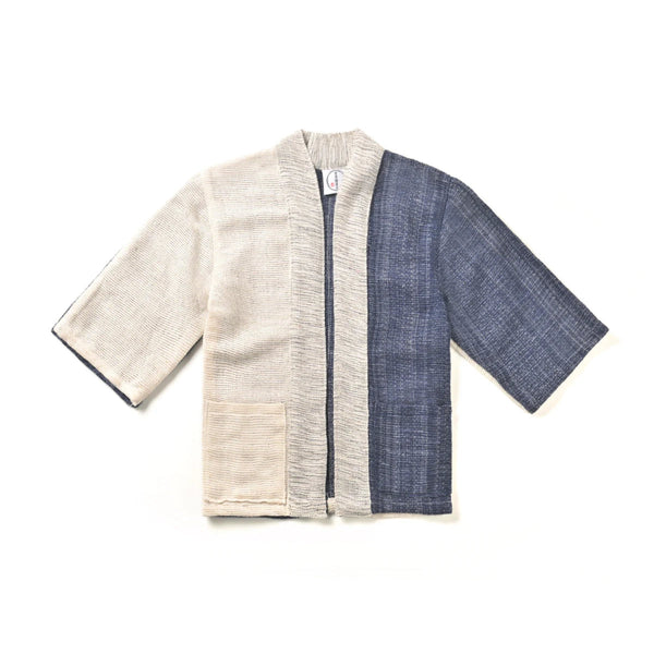 Hand-cranked Kimono in Mt. Fuji color-block flat-lay view at Grandmama Store in Hong Kong.