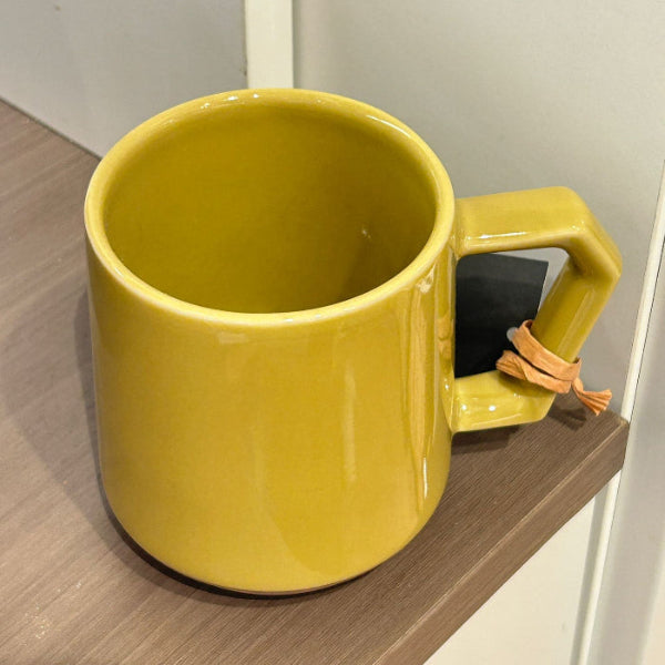 Interior view of mustard yellow CHIPS Mug — Ceramic Mug at Grandmama Store in Hong Kong