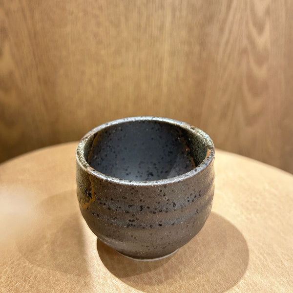 Japanese Shigaraki‑ware Shochu Cup eye-level view at Grandmama Store in Hong Kong