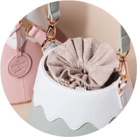 grey-bucket-bag-with-drawstring-Mt. Fuji Goen Bag in Sage Green drawstring closure at Grandmama Store in Hong Kong