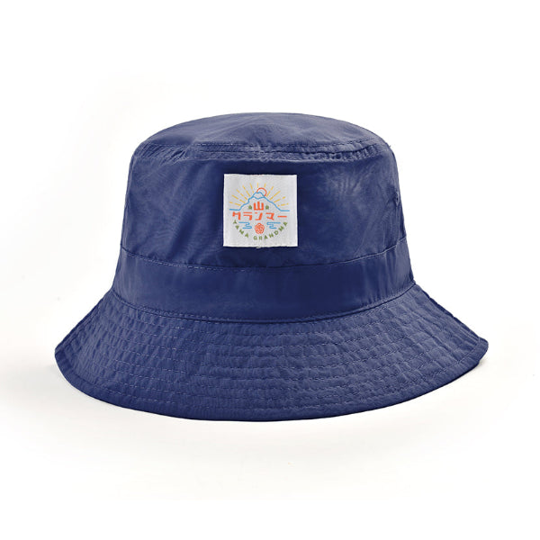 Navy blue Yama Workwear Bucket Hat with color logo patch at Grandmama Store in Hong Kong.