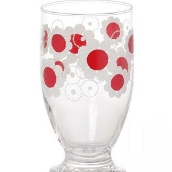 Showa Retro Tumbler (Footed) with red and white flowers at Grandmama Store in Hong Kong