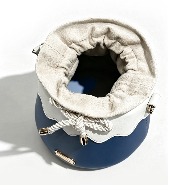 Top-down open view of Mt. Fuji Goen Bag in Night navy at Grandmama Store in Hong Kong