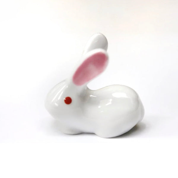 White ceramic Little Rabbit Chopstick Rest side profile at Grandmama Store in Hong Kong