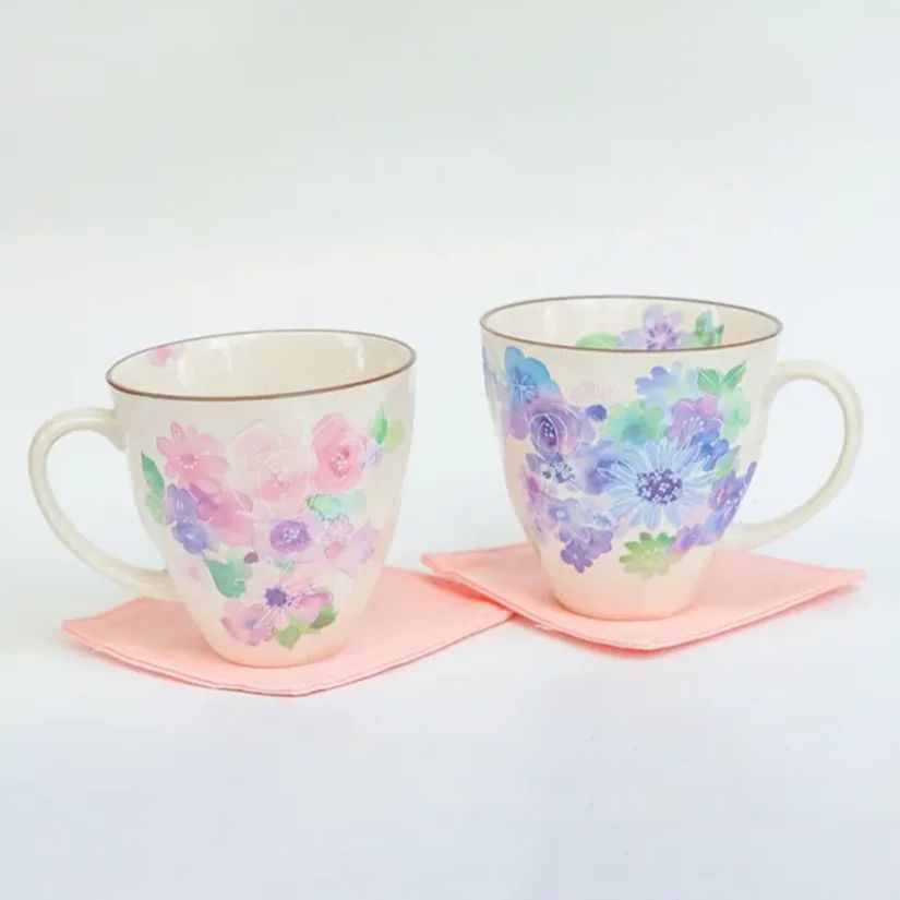 Spring Blossom Ceramic Cups (Pair)