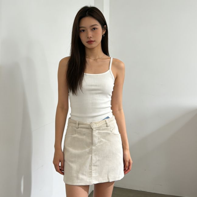Corduroy utility mini skirt