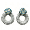Woven Grey Furry Earrings