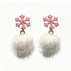 Snowflake Pompom Earrings