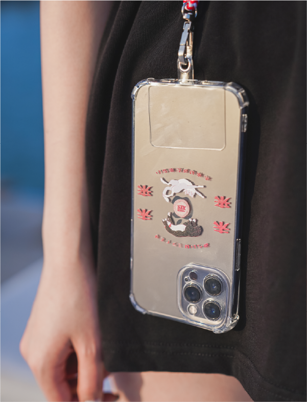 mirror-dancing-cat-phone-case-hanging-from-strap-Dancing-Cat-Phone-Case-Hong-Kong-Kwun-Tong-Grandmama-store