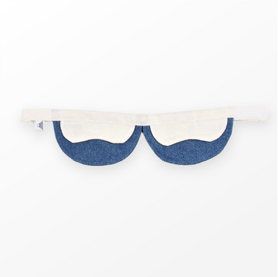 white-collar-pet-collar-with-blue-scalloped-doll-necktie-flat-lay-Fuji-Meow-Female-Lead-Collar-Grandmama-store